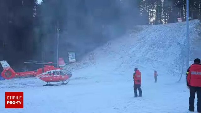 Accident grav pe pârtia din Bușteni. O femeie a fost lovită de o sanie și transportată cu elicopterul SMURD