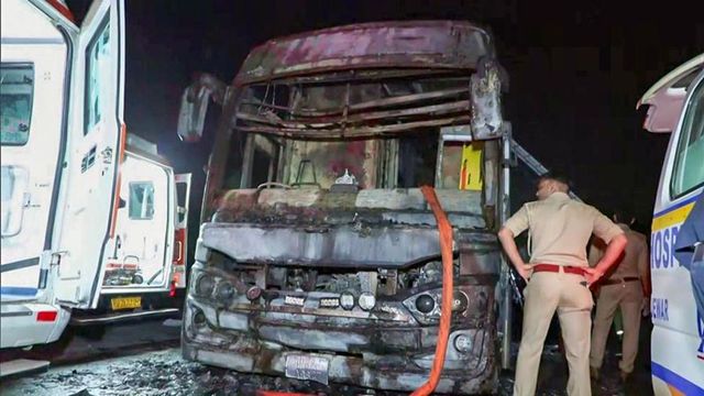 Noida bus fire: passengers warned driver of burning smell; 17 challans pending against vehicle