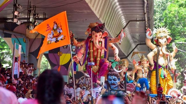 Ganesh idol immersion processions begin as devotees bid farewell to deity