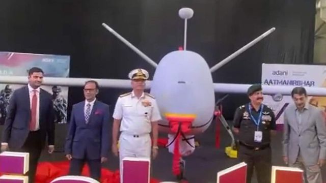 Navy Chief unveils first indigenously manufactured Drishti 10 Unmanned Aerial Vehicle