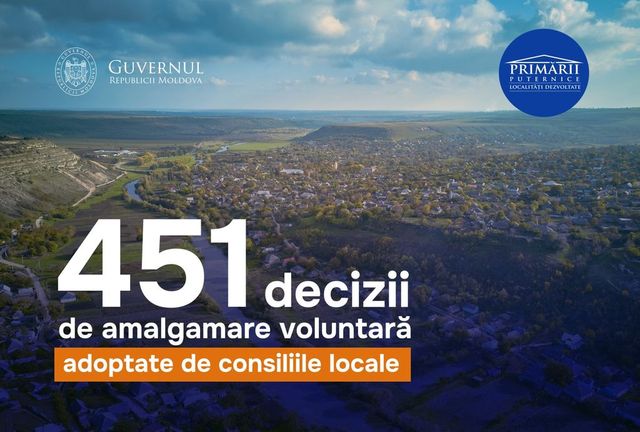 Peste 450 de decizii de amalgamare voluntară aprobate de consiliile locale din Republica Moldova