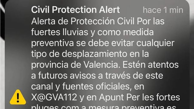 Un mensaje de alerta de la Generalitat que llegó muy tarde