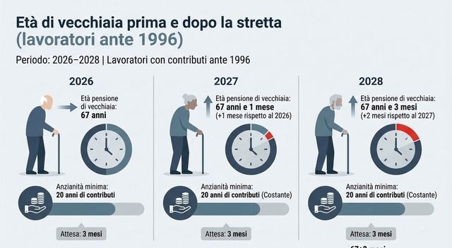 Pensioni, dal 2029 potrebbero servire tre mesi di lavoro in più