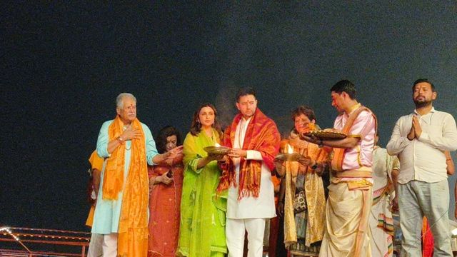 Raghav Chadha Attends Varanasi's Ganga Aarti With Parineeti Chopra