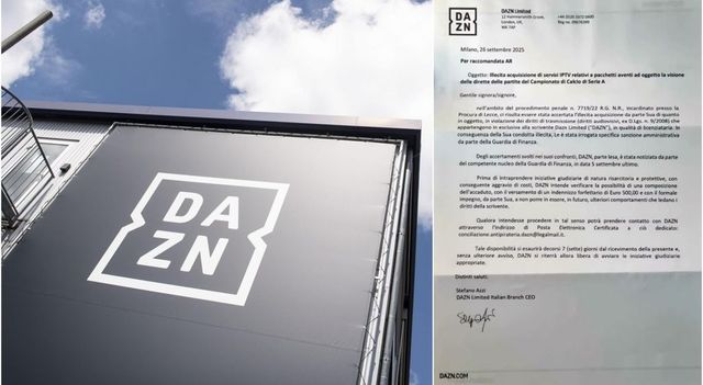 Dazn chiede a 2mila utenti pirata 500 euro di risarcimento