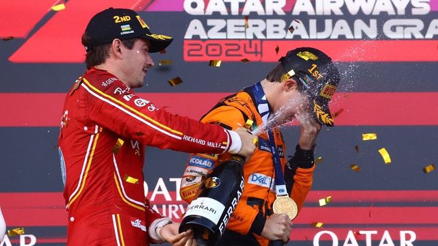 Oscar Piastri beats Charles Leclerc to win Azerbaijan Grand Prix