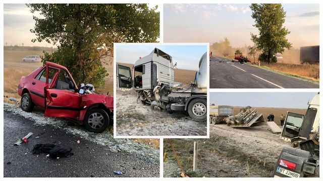 Accident pe ruta București - Buzău între două autocamioane și un autoturism. Traficul este blocat