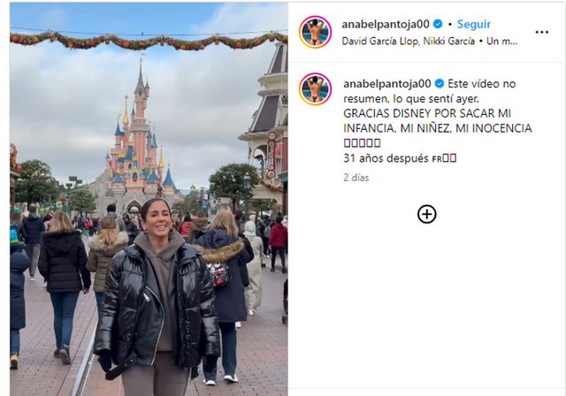 Anabel Pantoja vuelve a sentirse niña en París